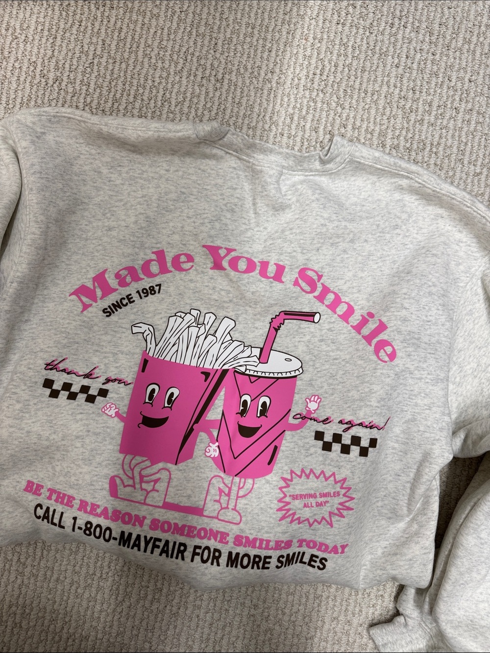 The Mayfair Group Made you smile sweatshirt